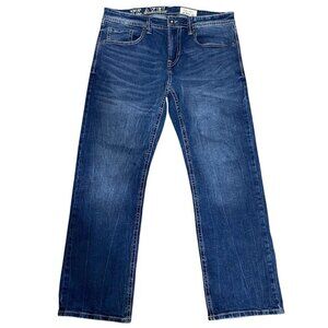 TK Axel Jeans Men's 36x32** Slim Boot Cut Flap Pockets Hartford Conn Blue Denim